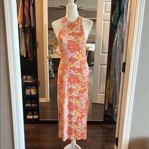 Billabong Floral Midi Dress - Pink and Yellow